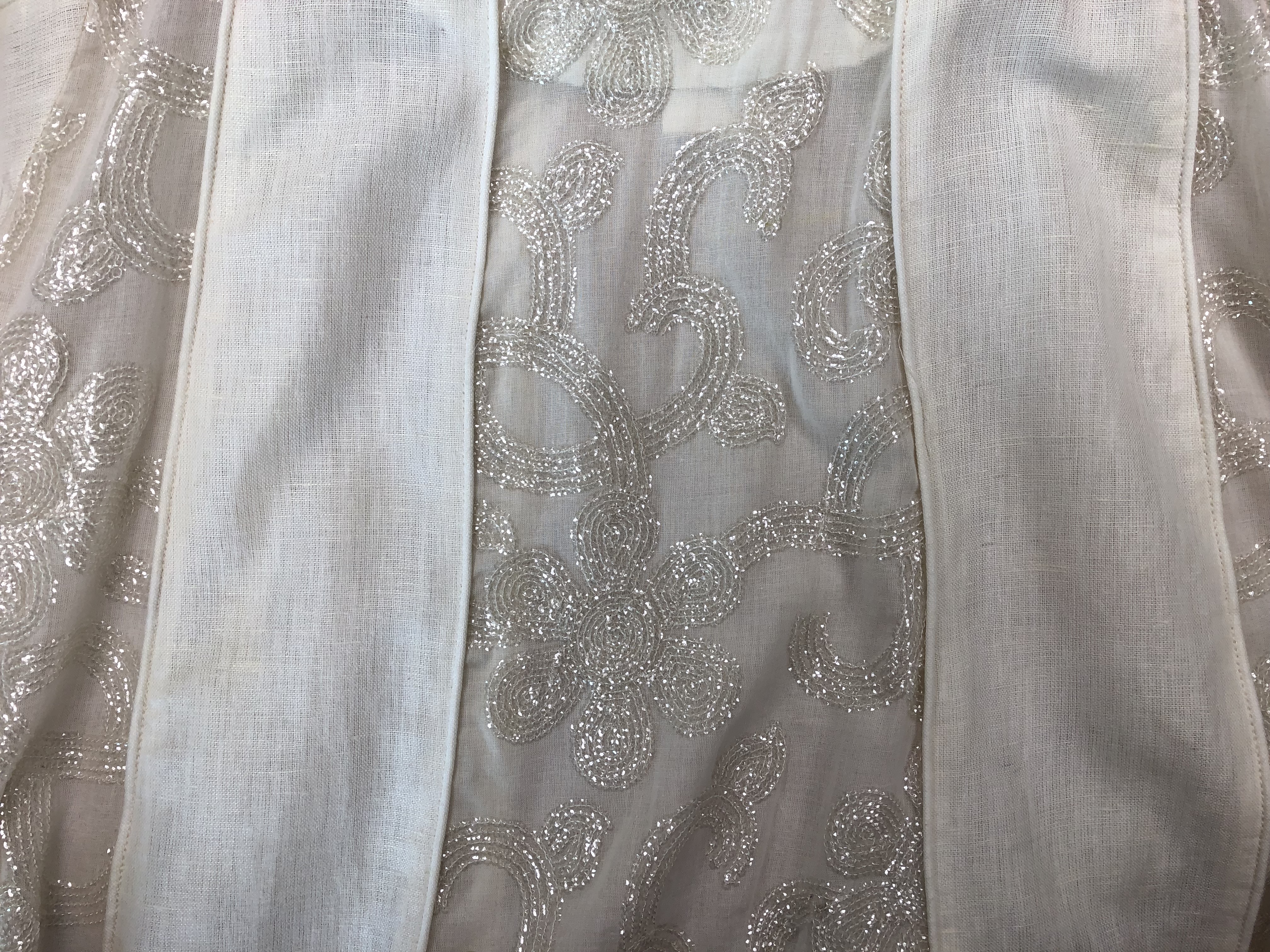                                                                                                   Sequins and Linen Kaftan 